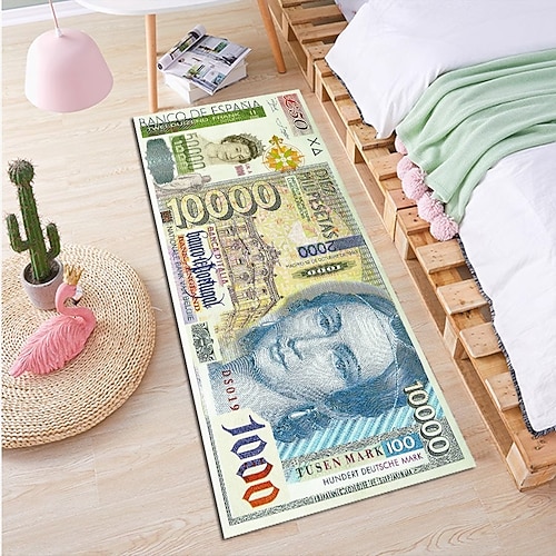 Kreativer Dollar-Teppich, Bodenmatte mit Gelddesign für Küche, Schlafzimmer, Nachttisch, Eingangsbereich und Heimdekoration Image