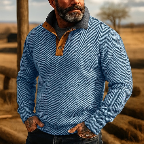 Herren Sweatshirt Pullover Kapuzensweatshirt Pullover Kapuzenpullover mit Knöpfen Schwarz Rosa Blau Grün Khaki Stehkragen Einfach Strukturiert Sport Outdoor Lässig Täglich Streetwear Cool Image