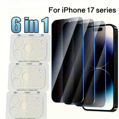 3Pcs Mobile Privacy Screen Protectors With 3Pcs Camera Lens Protectors For IPhone 17 16 15 14 13 12 11 Pro Max 15 16 Plus 16e