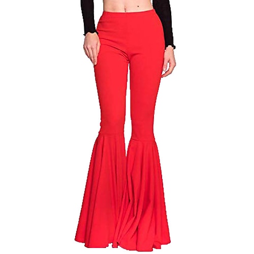 Damen Yoga-Leggings mit ausgestelltem Bein Tanzhosen Bauchkontrolle Hohe Taille Fitnessstudio Pilates Laufen Unterteile Einfarbig Schwarz Gelb Rosa Herbst Sport Sportkleidung Image