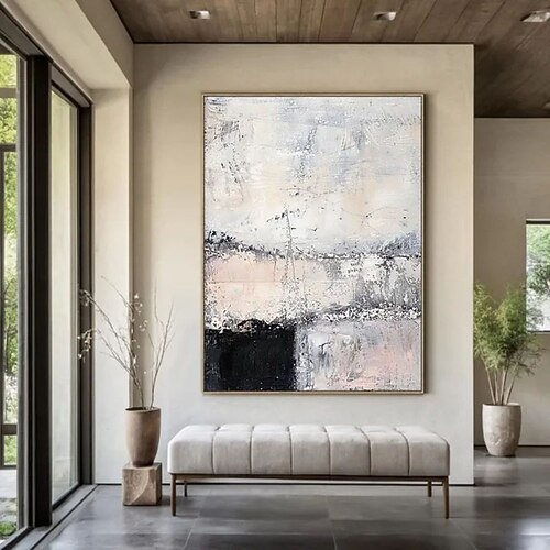 handgemachtes abstraktes 3D-Ölgemälde, abstrakte Komposition mit leuchtenden Farben, satten Texturen, Impasto-Technik, mehrschichtige Pinselstriche für moderne Wohnkultur Image