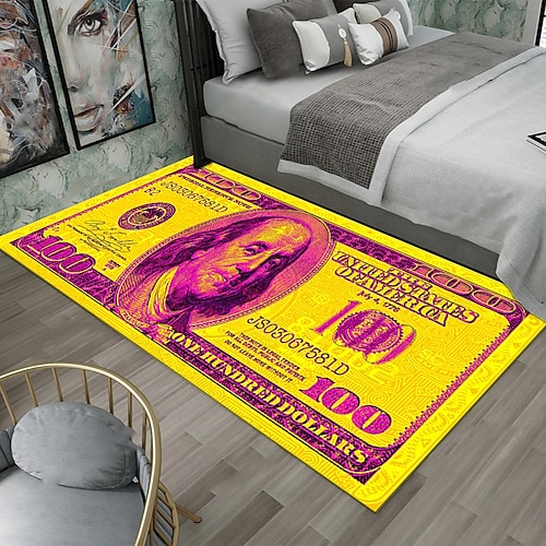 Kreativer Dollar-Teppich, Bodenmatte mit Gelddesign für Küche, Schlafzimmer, Nachttisch, Eingangsbereich und Heimdekoration Image