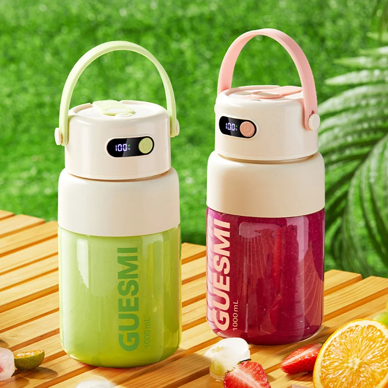 1000ML Tragbare Mixer USB Elektrische Entsafter Obst Mixer Obst Hause Smoothies Mixer Multifunktionale Saft Maker Maschine Mixer Image