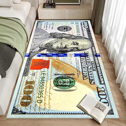 Kreativer Dollar-Teppich, Bodenmatte mit Gelddesign für Küche, Schlafzimmer, Nachttisch, Eingangsbereich und Heimdekoration Image