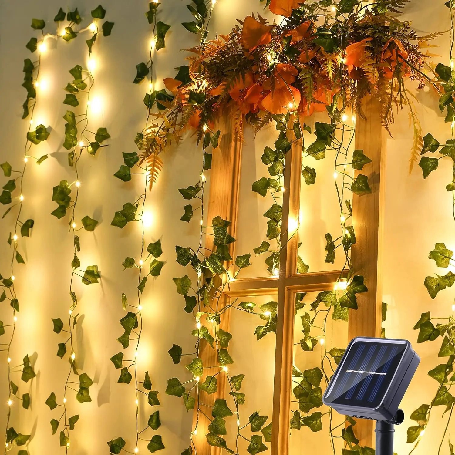 20-100 LED Solar Künstliche Efeu Lichterkette Garten Straße Girlande Im Freien Wasserdichte Lichterkette für Party Hochzeit Dekoration