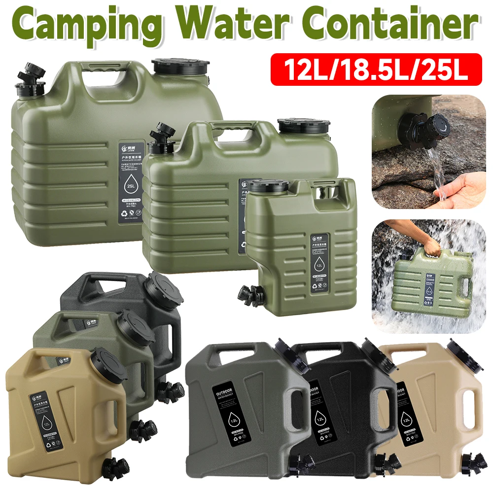 12/18,5/24/25L Outdoor Wasser Eimer Mit Wasserhahn Auslaufsicher Tragbare Wasser Tank Camping Wasser Behälter Für Outdoor notfall Neue Image