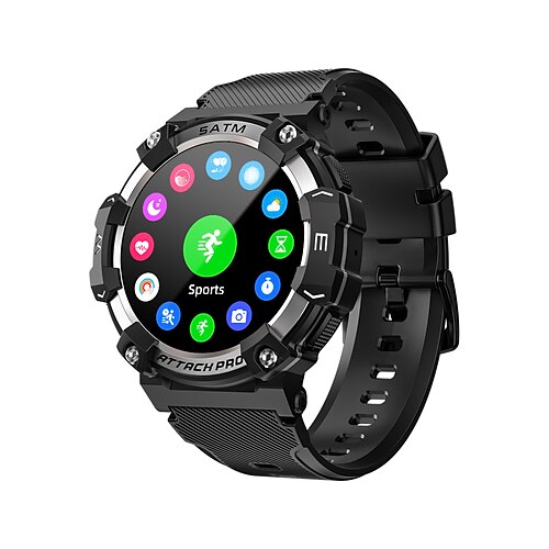 LOKMAT ATTACK 2 PRO Smartwatch 1.39 Zoll Smartwatch Fitnessuhr Bluetooth Schrittzähler Anruferinnerung Schlaf-Tracker Kompatibel mit Android iOS Damen Herren Langer Standby Freisprechanrufe Image