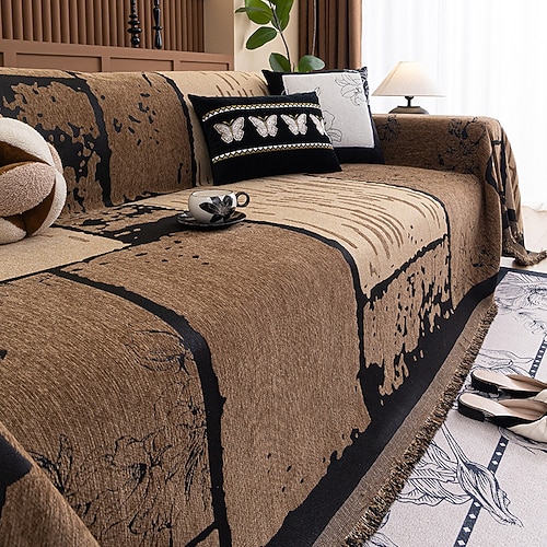 Chenille-Sofa-Wurfdecke luxuriöse All-Season-Sofa-Husse einteilige Sofahülle Image