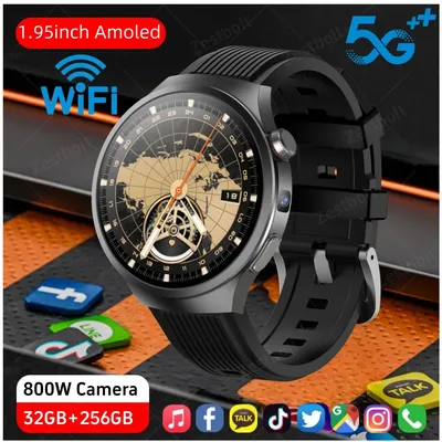 ZestBolt VP30 4G LTE Smartwatch Smartwatch mit 1,95 Zoll 800 W HD-Kamera GPS Tiktok WhatsApp App Store Videoanrufe 256 GB Rom