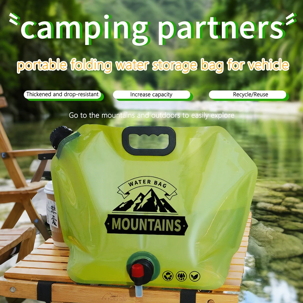 8L Tragbare Wasser Tasche Falten Eimer Wasser Behälter Krug Flasche Beutel Outdoor Reise Camping mit Griff Camping Liefert Image