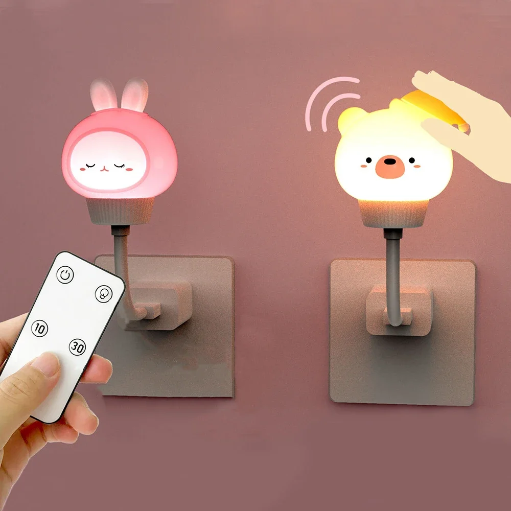 USB Cartoon niedlichen Nachtlicht mit Fernbedienung Babys Schlafzimmer dekorative Fütterung Licht Nachttisch Lampe Weihnachts geschenke für Kinder