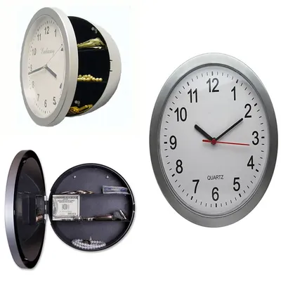 Neue Wanduhr Safe Kreative Versteckte Geheimnis Lagerung Box für Bargeld Geld Schmuck Lagerung Home Office Sicherheit Safes silber