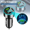 Adattatore mini caricabatterie rapido portatile USB a 4 porte Display digitale a LED Tipo C Caricatore per telefono per auto per iPhone 14 Huawei Samsung Xiaomi