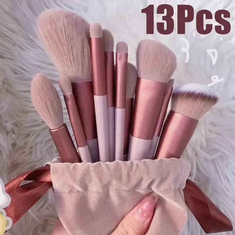 Großhandel 13PCS Make-Up Pinsel Set Lidschatten Foundation Frauen Kosmetik Pinsel Lidschatten Erröten Schönheit Weiche Make-Up Werkzeuge Tasche