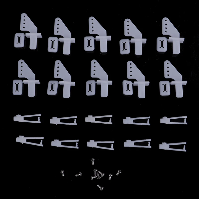 10 Sets Medium Lock On Nylon Control Horn Und Gabelkopf 21mm Set Ruder Servo Querruder Aufzüge Für RC Starrflügel Flugzeug Spielzeug