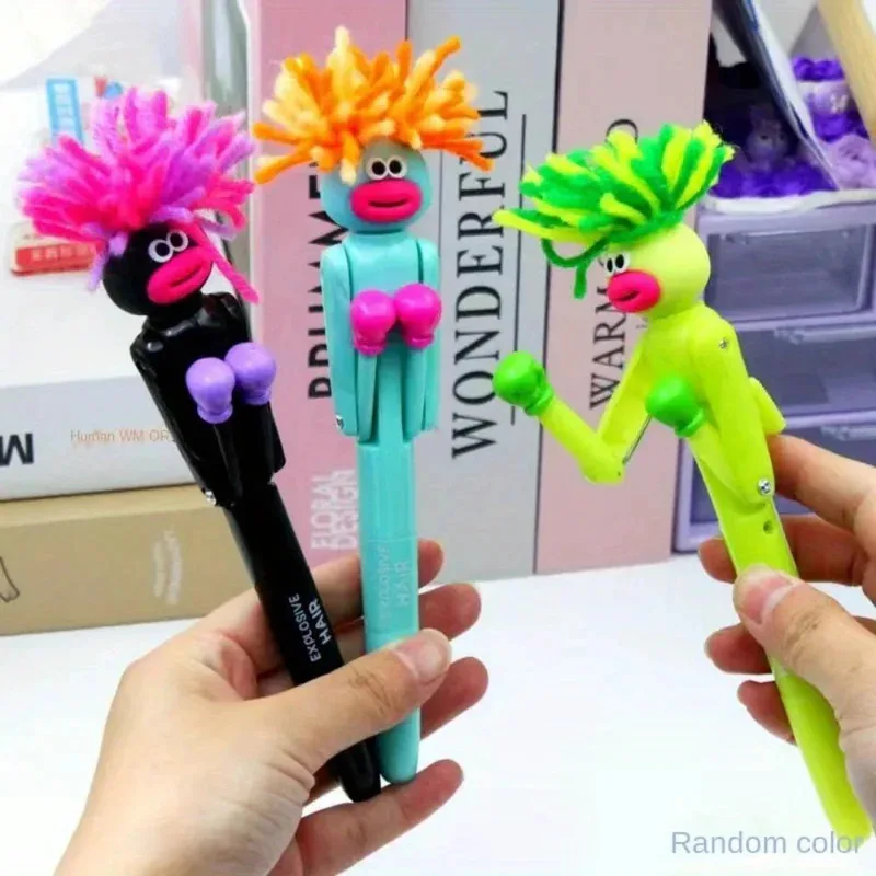Pelzigen Mechanische Boxen Stress Relief Stift Cartoon Lustige Großen Mund Kugelschreiber Stress Relief Büro Liefert Kreative Geschenk Image