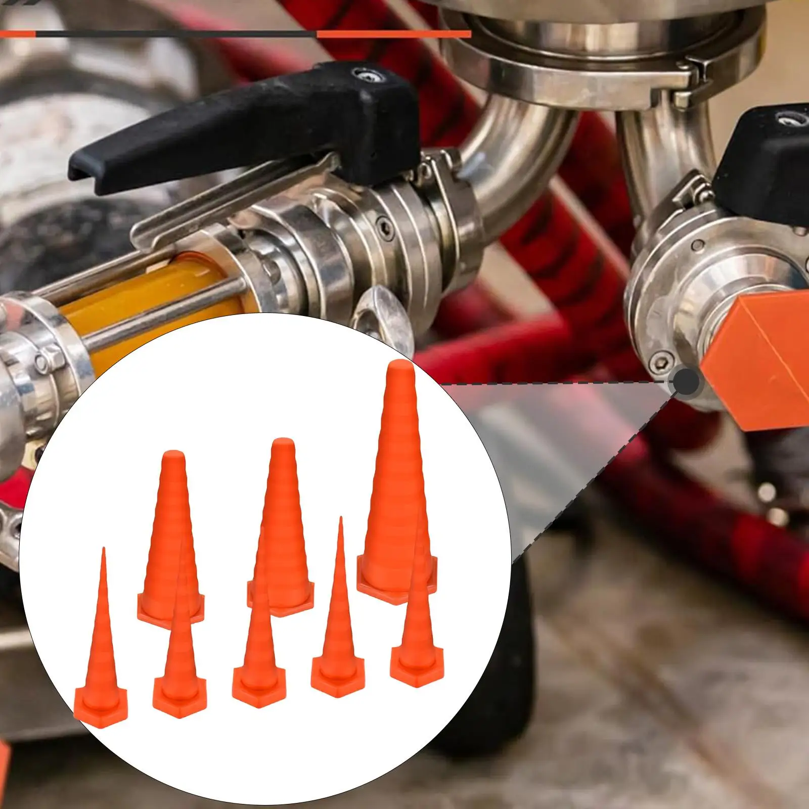 8x Hydrauliköl-Gummistopfen, industrielles Hydraulik-Set für Gelenke, schwere Ausrüstung, Ölanschluss-Armaturen, Bewässerung Image