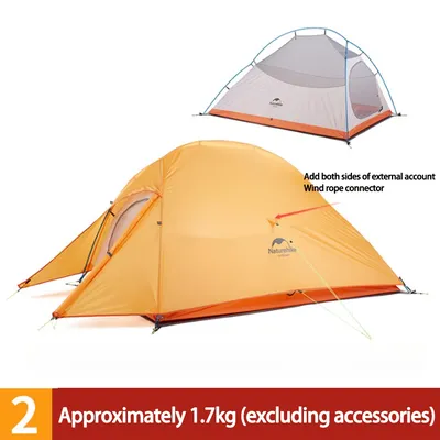 Upgraded Cloud Up 2 Person Camping Tent Waterproof Ultralight Two Person Tent 20D Travel Tent Hiking Camping Equipment With Mat