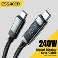 Display digitale Essager da 2 m 240 W Cavo USB tipo C a USB C Cavo di ricarica rapida PD 3.1 per MacBook Pro per iPhone 16 pro max