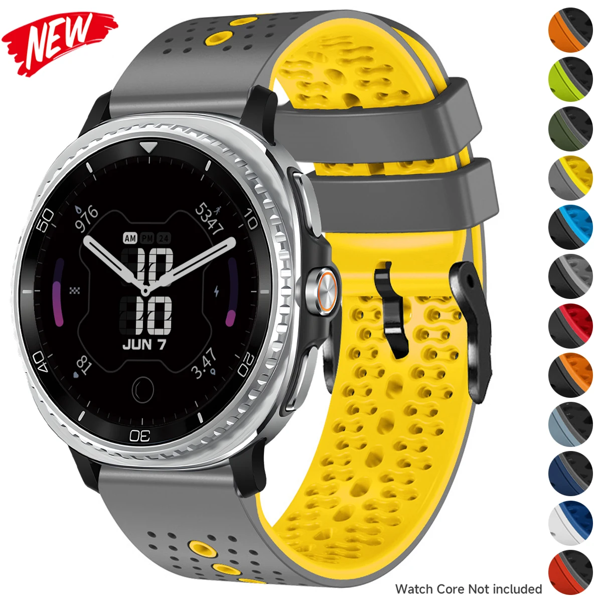 Atmungsaktives Silikonarmband für Samsung Galaxy Watch 8/8 Classic 46 mm zweifarbiges Sportarmband für Galaxy8 40 44 mm Smartwatch-Armband Image