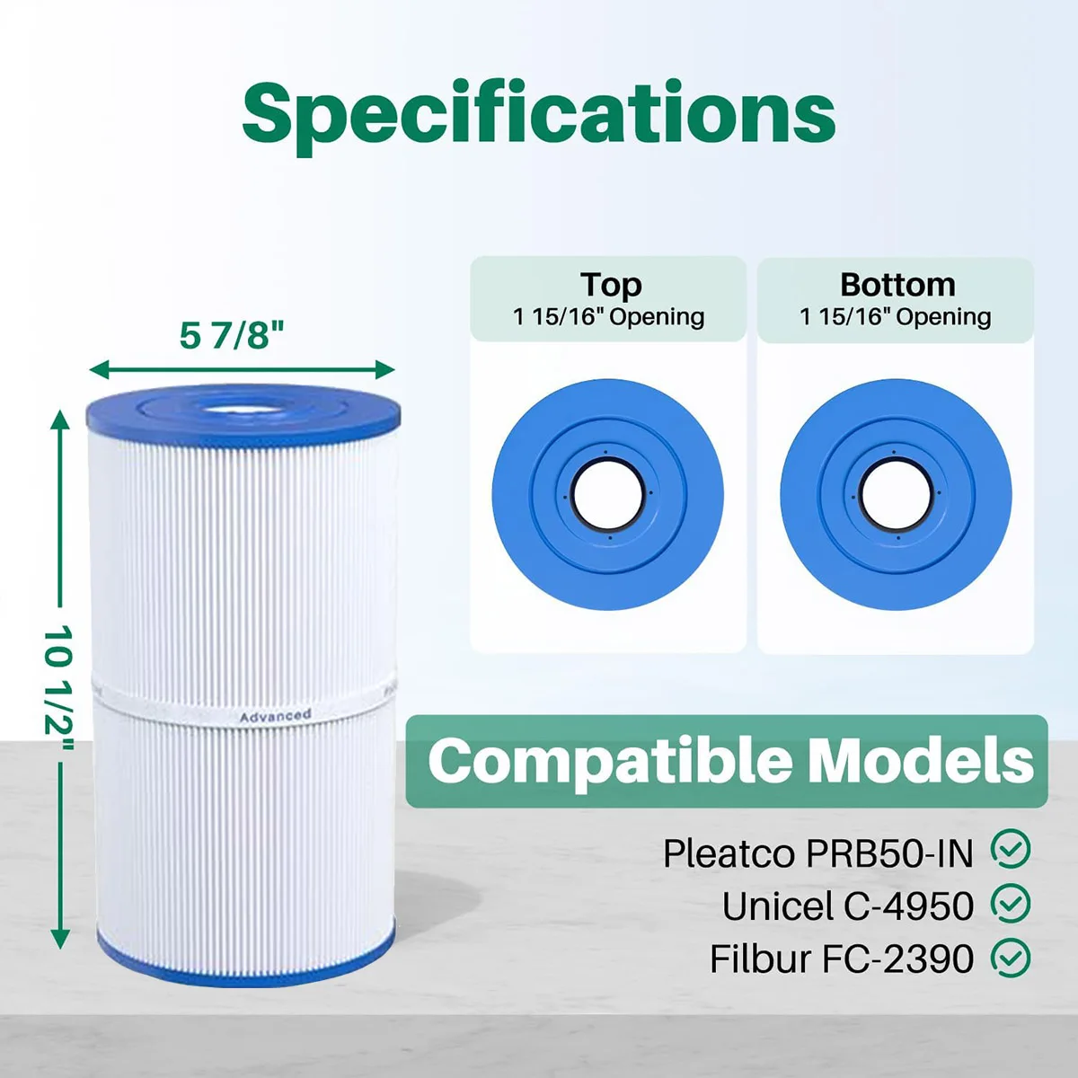 30qm ft. Hot Spring Spa Filter, C-6430 Spa Filter ersetzt 31489, PWK30, Filbur FC-3915, P/N0969601, 71825, 73178, 73250, Image