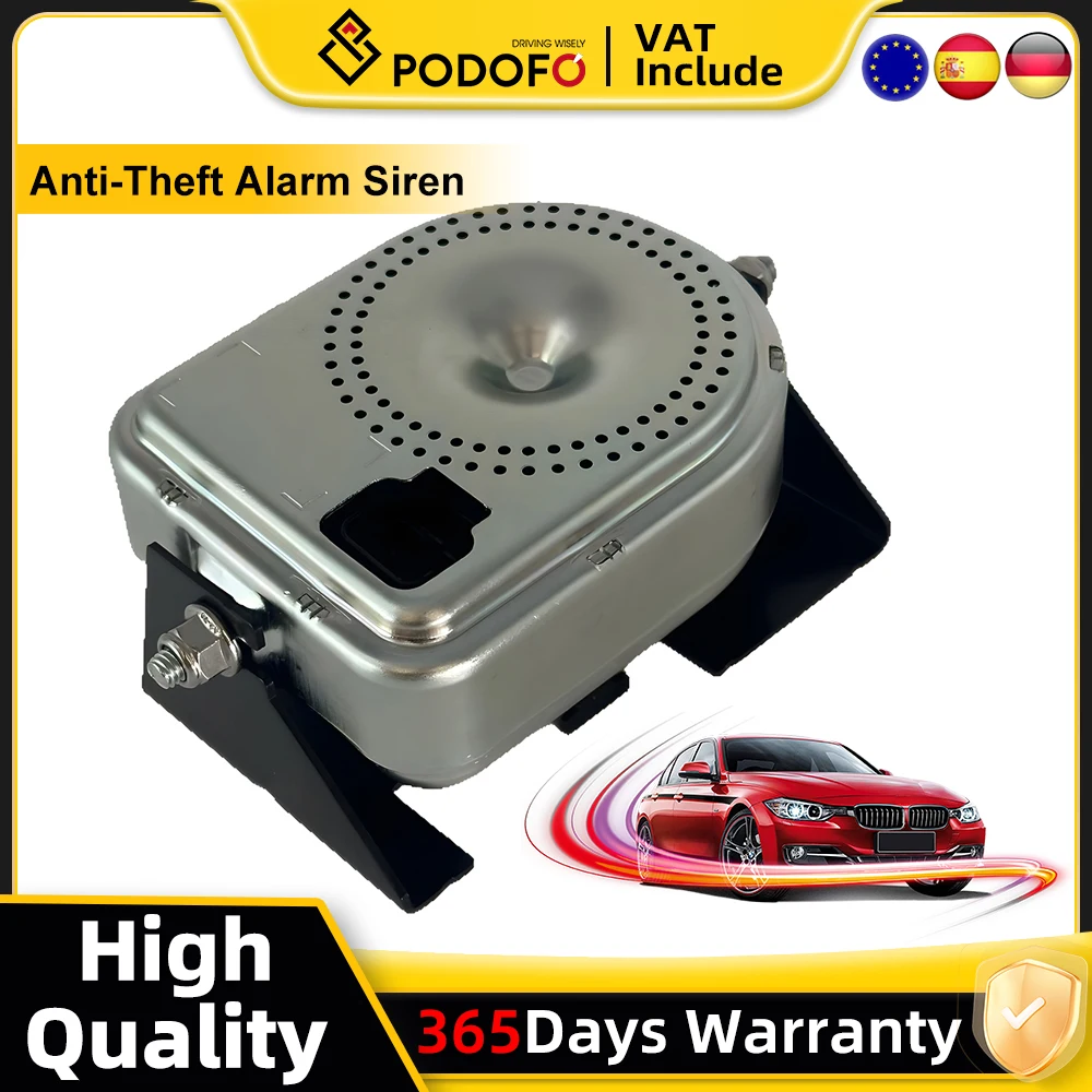 Podofo 1 pièces klaxon alarme sirène voiture alarme sirène antivol alarme sirène 30659882 pour Volvo S60 V60 V70 S80 XC60 2007-2018