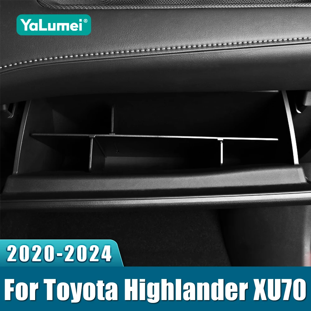 Für Toyota Highlander XU 70 2020 2021 2022 2023 2024 ABS Auto Center Co-pilot Handschuhfach Intervall Lagerung Partition veranstalter Fach Image