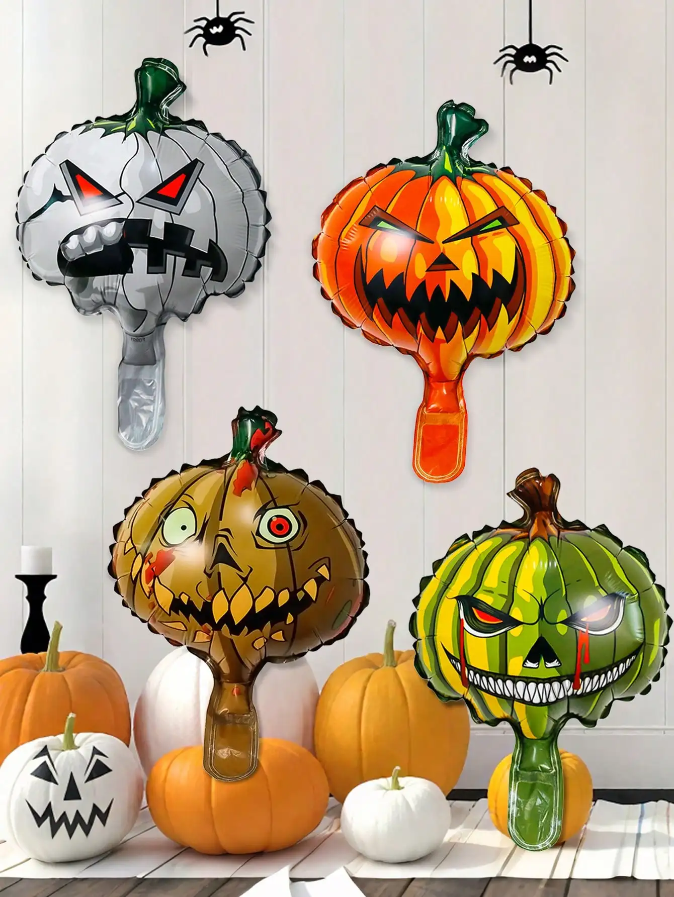4 stücke Mini Halloween Thema Aluminium Film Ballon Geist Blutige Hände Kürbis Schädel Ballon Kinder Halloween Party Decorats Geschenke Image
