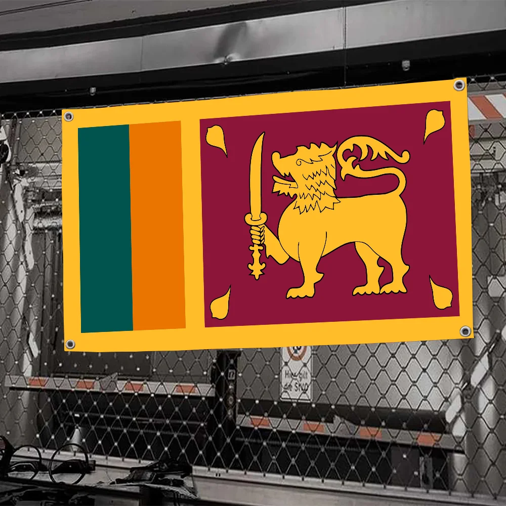 1 Stück Sri Lanka Flagge Flaggen und Banner Vier-Loch-Flagge Polyester Outdoor-Dekor Raumästhetik Image