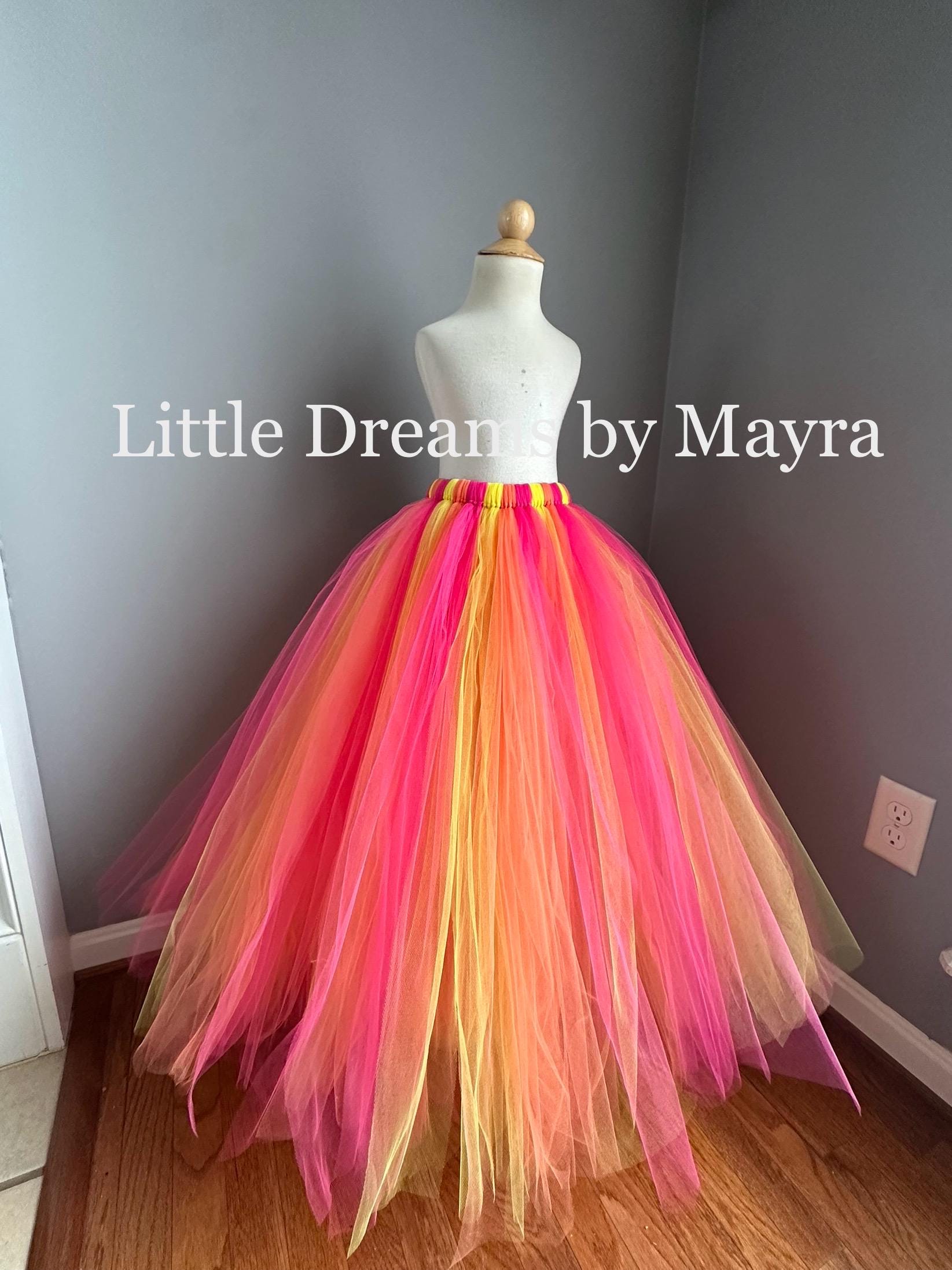Gonna tutù tramonto, tutù arancione e giallo, gonna hawaiana, gonna tutù per adulti, tutù lungo per la maternità, gonna tutù lunga per l'addio al nubi