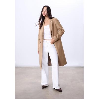 Stradivarius Long straight coat camel M
