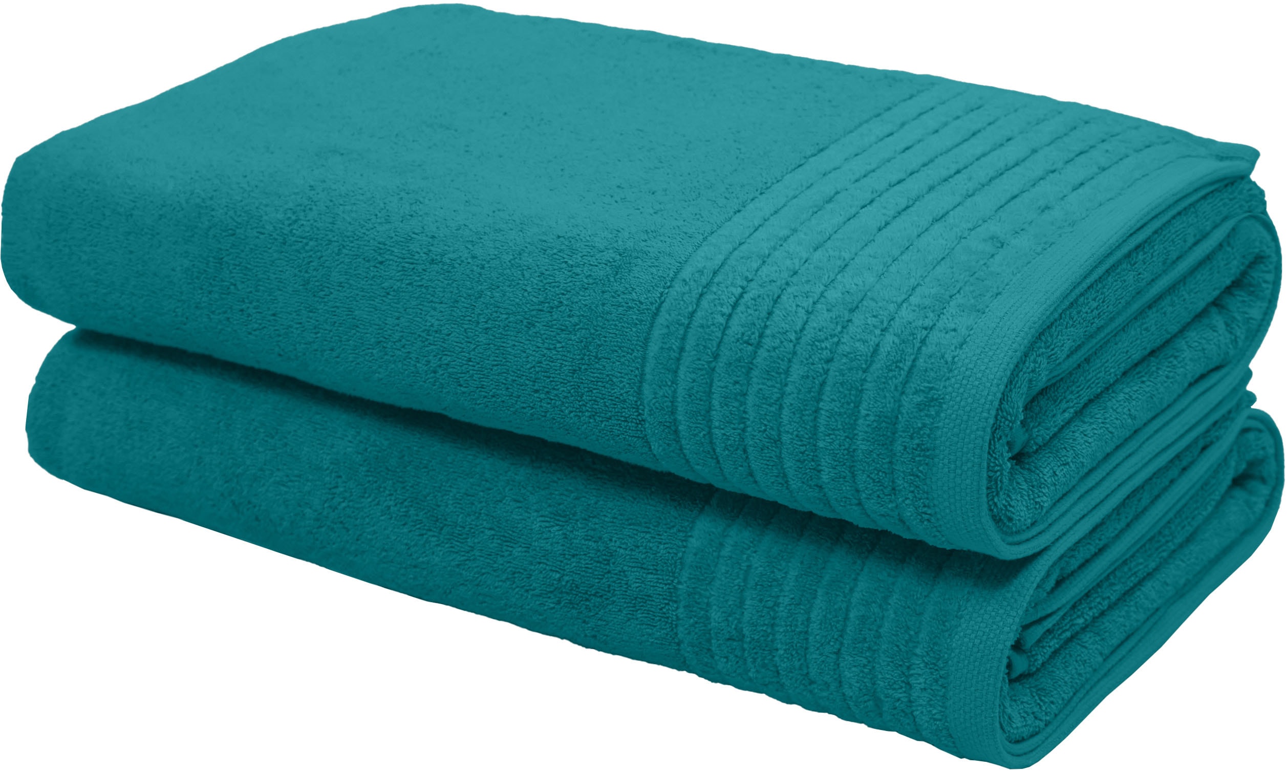 Saunatuch MY HOME "Sanremo Premium, Premium Handtücher, 600 gr/m², 80x200cm", aqua, B:80cm L:200cm, Frottier, Baumwolle, Handtücher, Bordüre, einfarbig, flauschig, weich, dicke Qualität, 5 Jahre Garantie Image