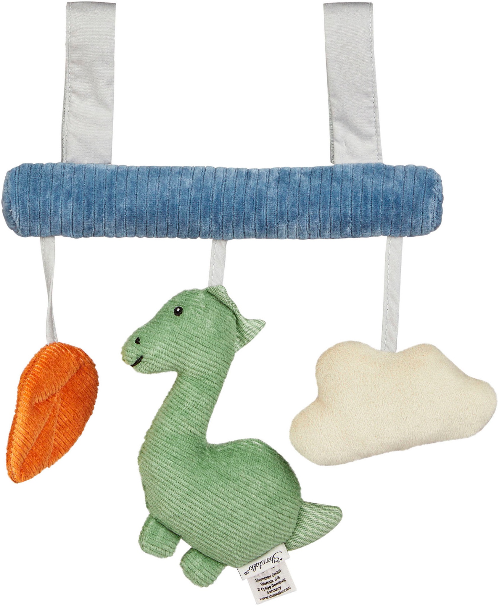 Greifspielzeug STERNTALER "Dino Rexi", grün (steingrün), Greifspielzeug, KinderB:26cm H:19cm, Baumwolle, Polyester, zum Aufhängen, B:26cm H:19cm Image