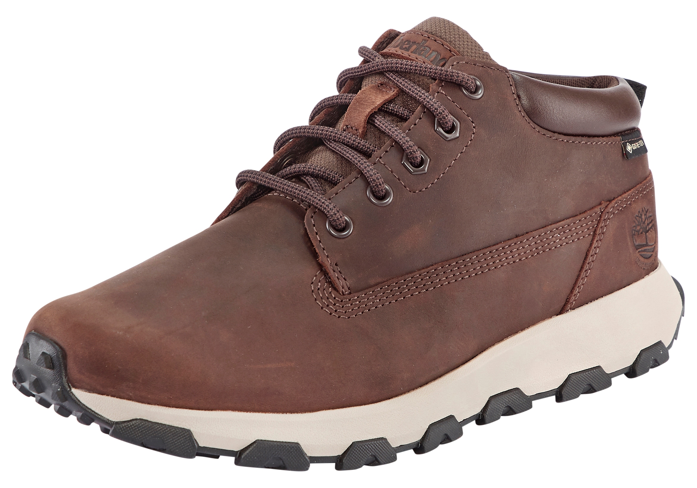 Schnürboots TIMBERLAND "WINSOR PARKMID LACE UP WATERPROOF SNEAKER", Herren, Gr. 46, schwarz braun, Leder, Schuhe Schnürboots, Winterstiefel, Schnürstiefel, Winterschuhe, wasserdicht