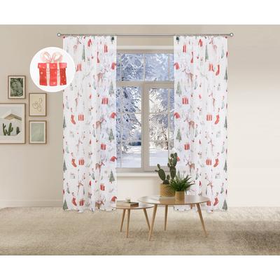 Gardine MY HOME "Olwyn" Gr. 2, bunt (multi), B:140cm H:175cm, Polyester, Gardinen Image