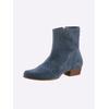 Stiefelette HEINE, Damen, Gr. 43, blau (jeansblau), Leder, Rindsleder, Veloursleder, Rindsleder, modisch, Schuhe
