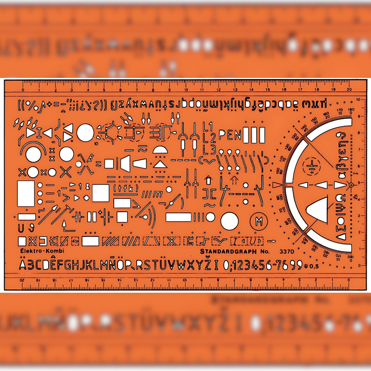 Standardgraph Schablone Elektro-Kombi Schaltzeichen, gerade Normschrift Image