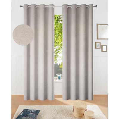 Gardine MY HOME "Fleuriss" Gr. 2, grau, B:135cm H:175cm, Polyester, Gardinen Image