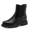 Chelseaboots TAMARIS, Damen, Gr. 42, schwarz, Leder, modisch, Schuhe, Blockabsatz, Stiefelette mit Stretcheinsatz an der Außenseite