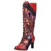 Schnürstiefel LAURA VITA "LAURA VITA Stiefel Leder/Textil", Damen, Gr. 40, rot (weinrot), Leder, Textil, casual, Schuhe