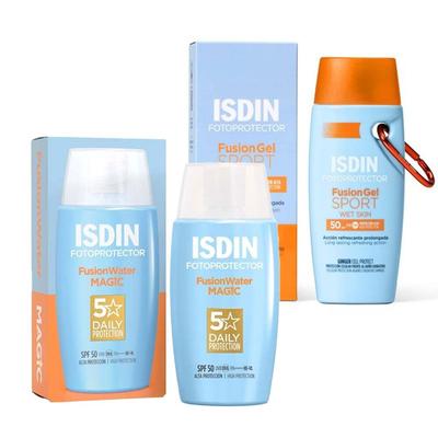 Isdin Fusion Water Magic Sonnencreme Gesicht LSF 50 + Gel Sport Sonnenschutzg 50+100 ml Image