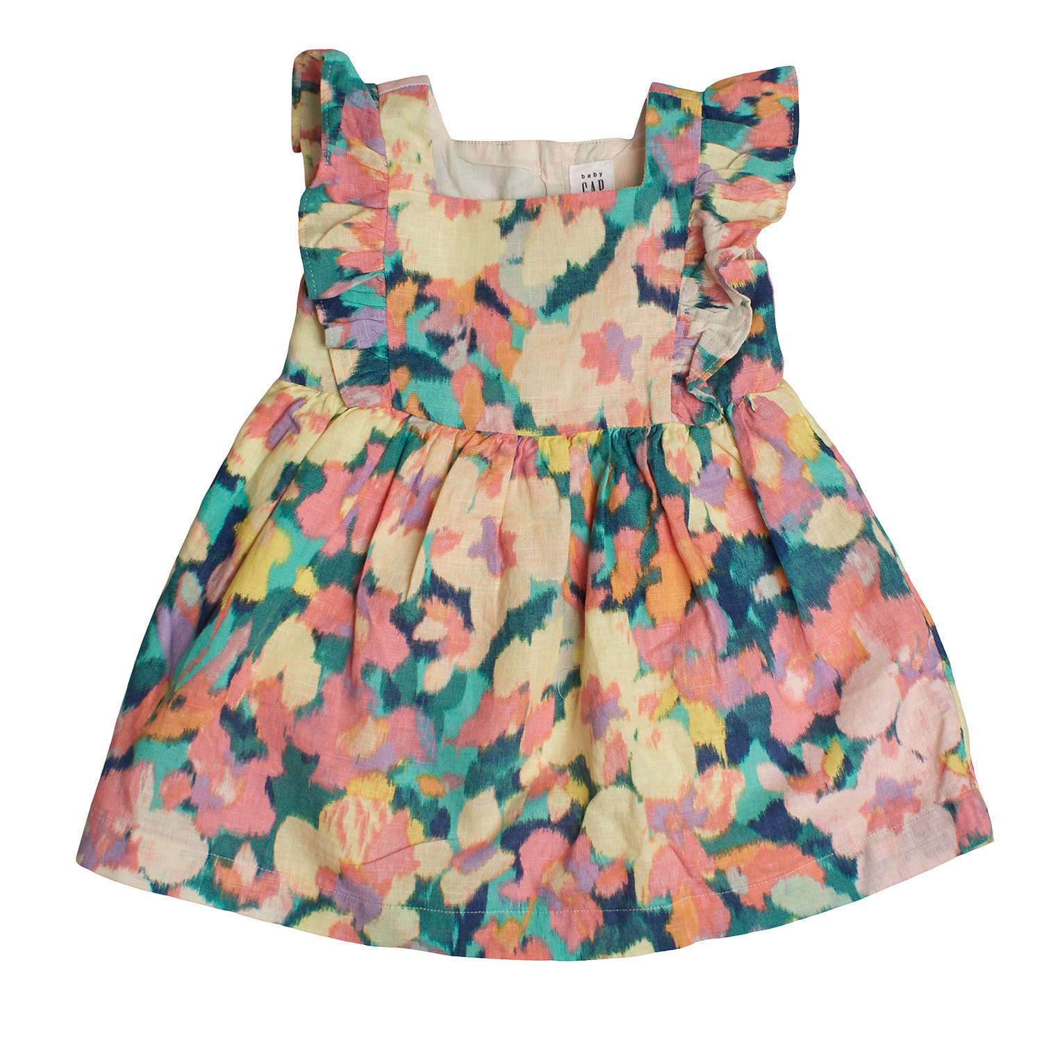 Geblümtes Kleid aus Leinen und Baumwolle 602044 für Babymädchen Image