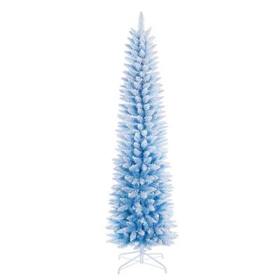 Vickerman 796702 - 4.5' x 19" Flocked Baby Blue Fir 160 Tip Pencil Unlit Christmas Tree Christmas Tree (K255545)