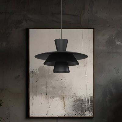 Hängelampe Plato Luminex, dimmbar, schwarz, für Wohn- / Esszimmer, Metall, Modern, Pendelleuchte Image