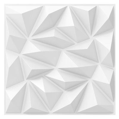 Costway 20-Pack 3D Wall Panels with Decorative Diamond Patterns-White