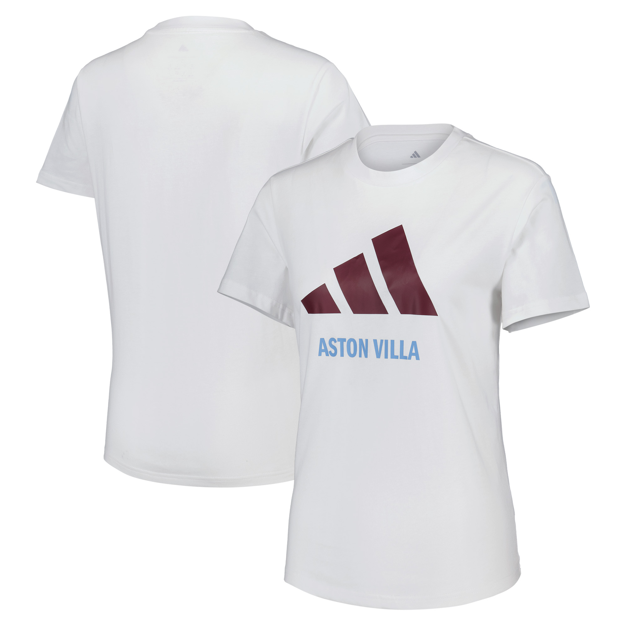 Aston Villa adidas Grafik-Logo-T-Shirt – Weiß – Damen Image