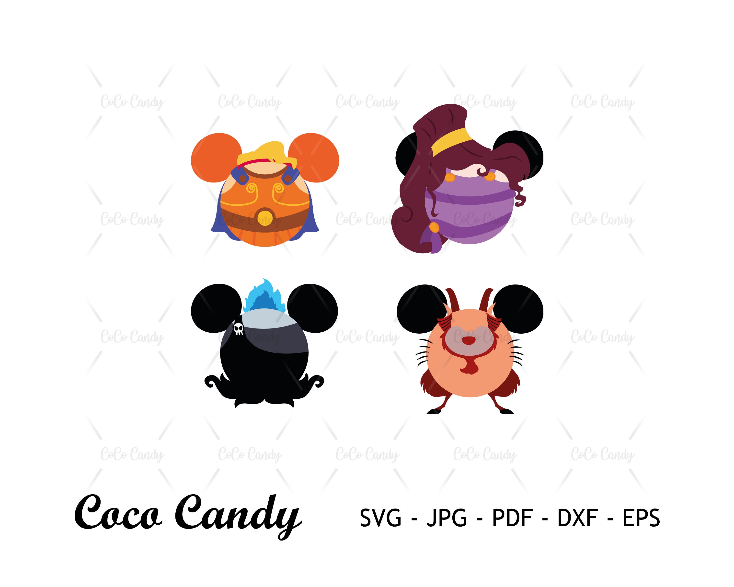 Pacchetto orecchie mitiche di Ercole in formato SVG / Cattivo in formato SVG / Testa di topo in formato SVG / Orecchio di topo in formato SVG / Citazi