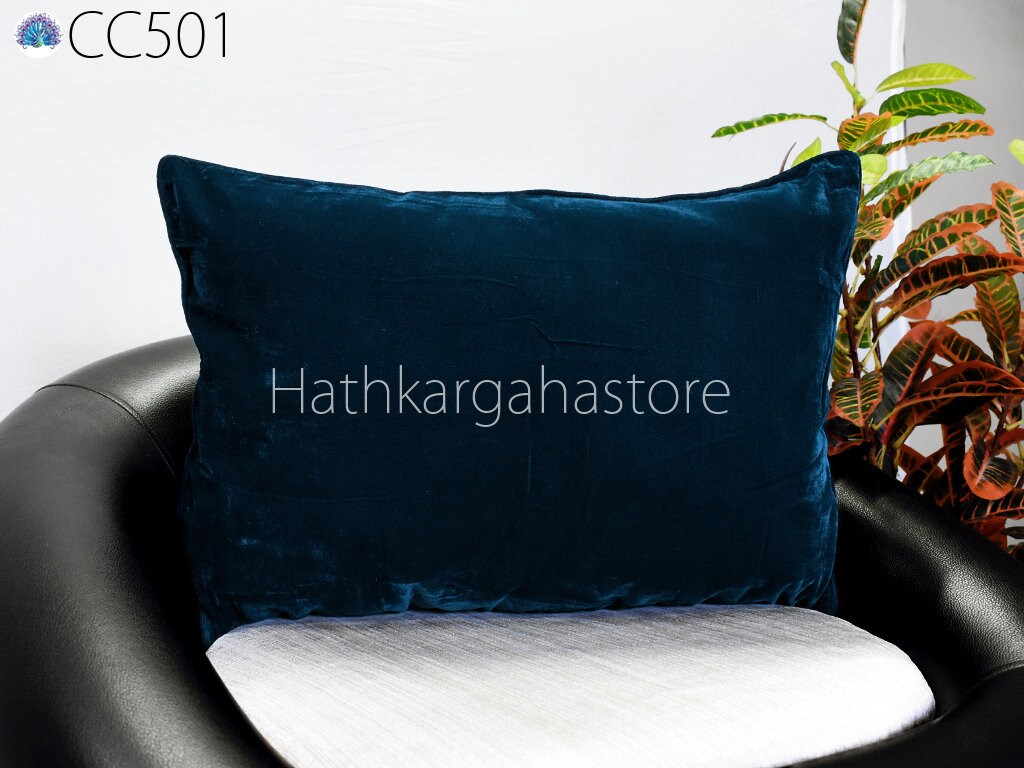 Federa per cuscino in pura seta Dupioni blu reale Cuscino quadrato fatto a mano Federa decorativa in seta per il riscaldamento della casa