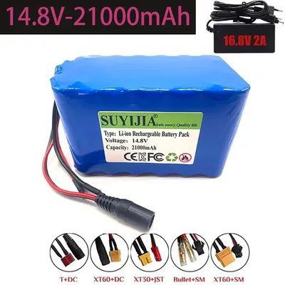 14.8V 18650 Battery Pack 4S6P 21AH Fishing Boat Audio Laptop Rechargeable Lithium-ion Battery Built-in BMS