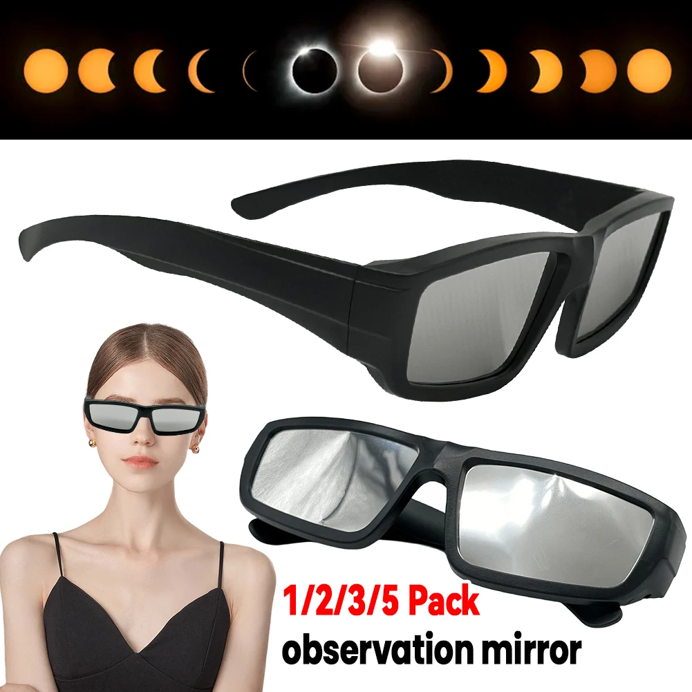 1–5 Stück Sonnenfinsternis-Brillen, sichere Farbtöne, ISO-zertifizierte Sicherheits-Sonnenansicht-Papierbrillen, AAS-zugelassene 2024 Eclipse-Brillen Image